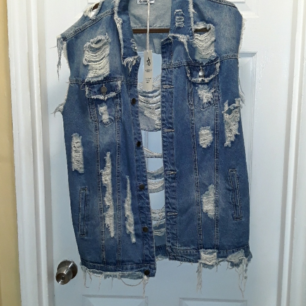 AMERICAN BAZI WOMENS DISTRESS VEST